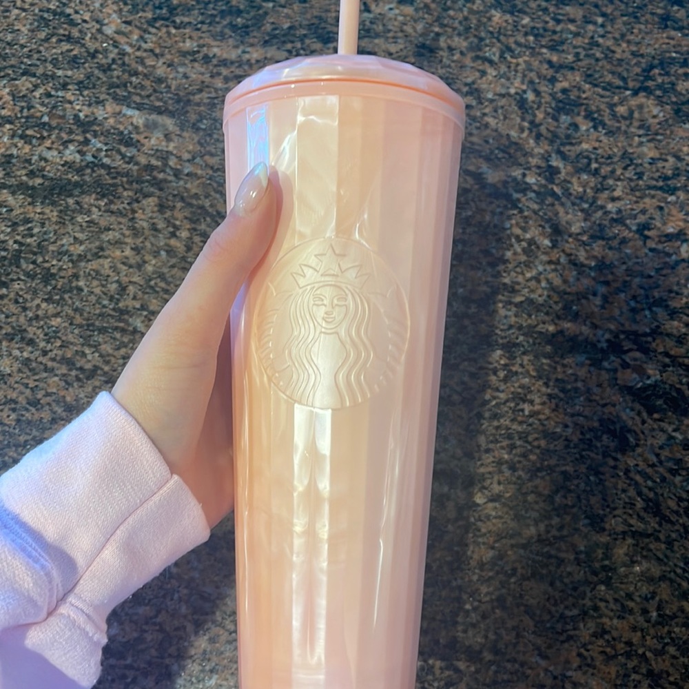 Pink marble Starbucks tumbler